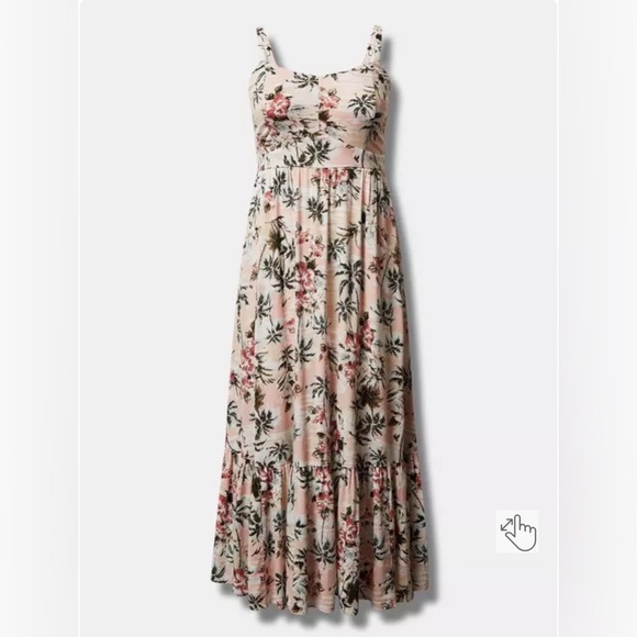 torrid Dresses & Skirts - Torrid Floral Pink Strapless Maxi Dress size 2